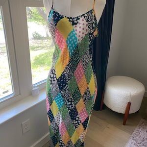 Rixo for Target multicolored bias cut slip dress